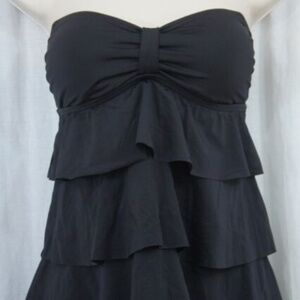 Kenneth Cole Tankini Set, Size S Black Tiered, NWT